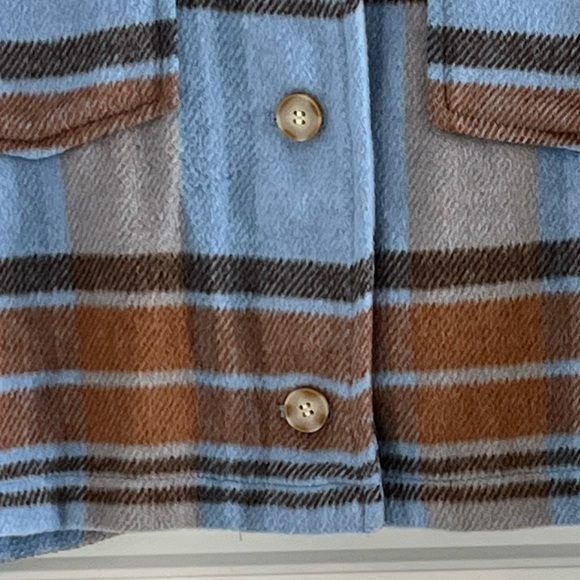 For the REPUBLIC Women's Cropped Plaid Thick Flannel Jacket Shacket Size M New - Picture 3 of 15